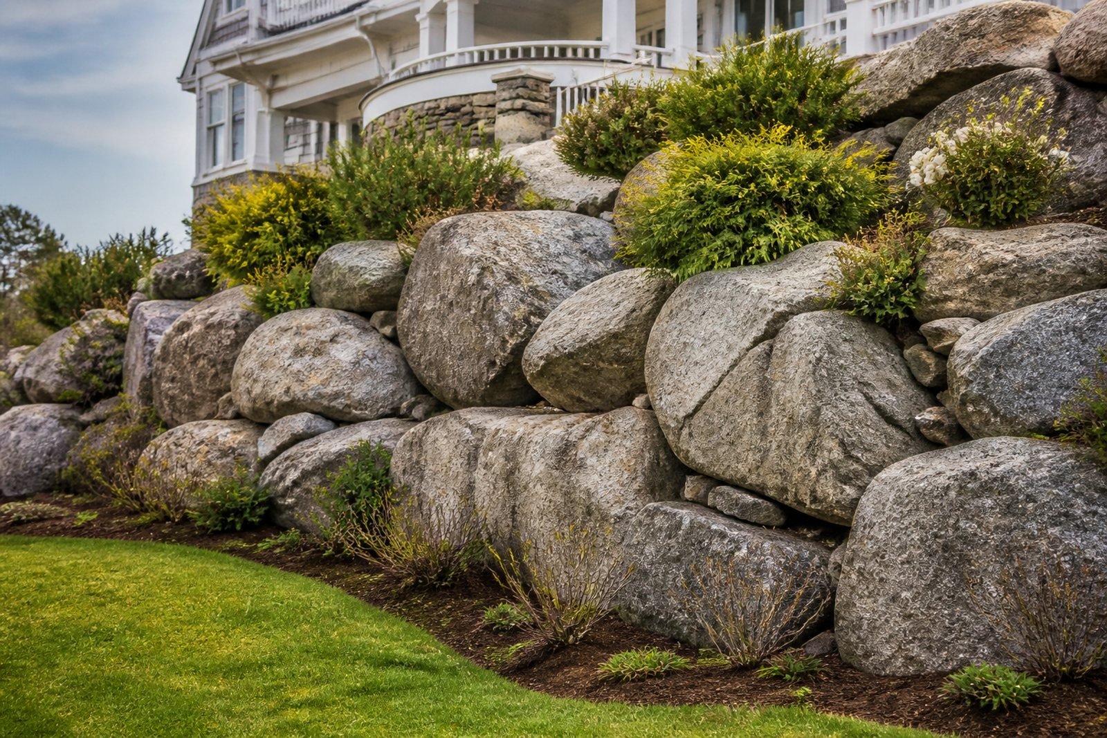 Boulder and Natural Stone Retaining Walls in South Yarmouth