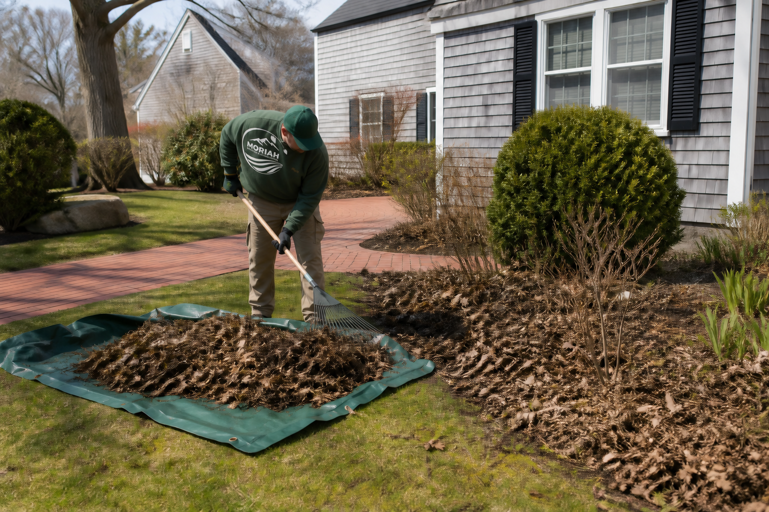 Moriah crew member completing seasonal cleanup