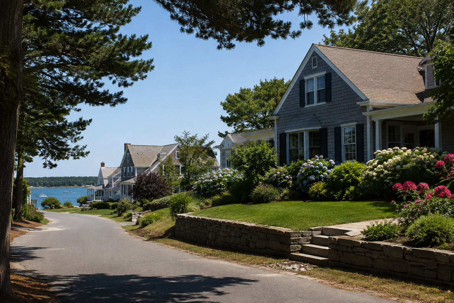 Residential landscape and masonry service area in Cape Cod MA