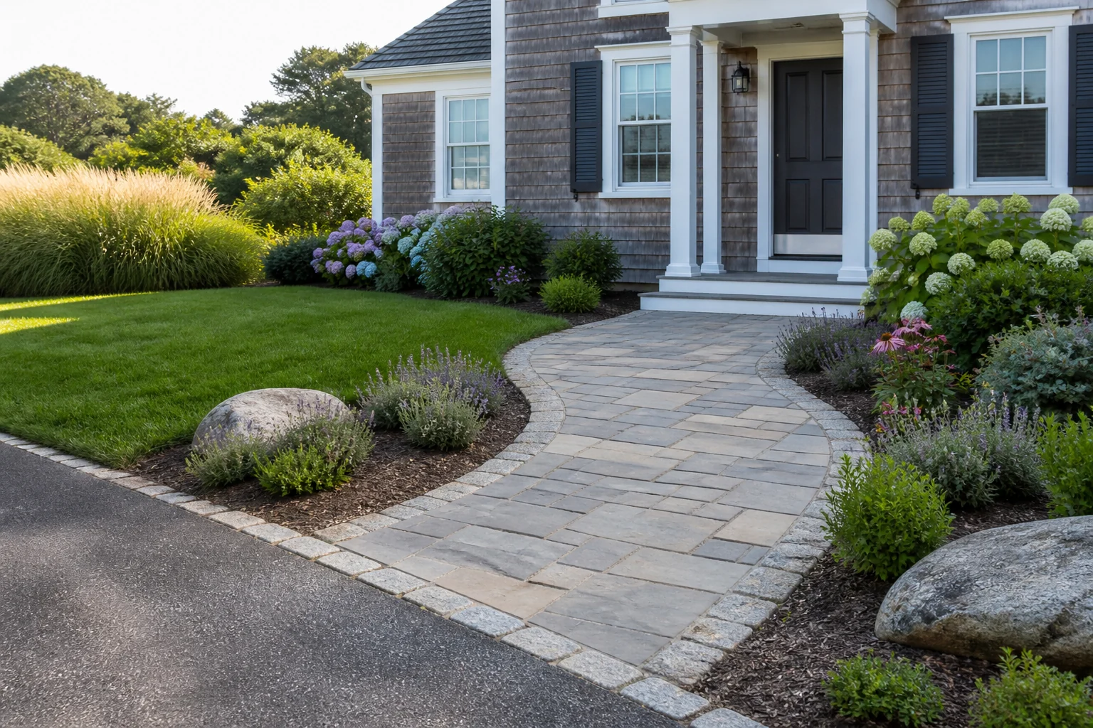 Stone and Paver Walkway Installation in South Yarmouth